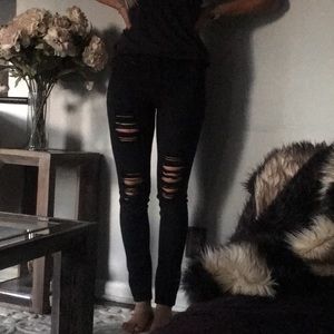 Express black jeans with rips